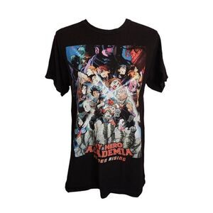 FUTURAMA MY HERO ACADEMIA BLACK T-SHIRT SZ.M EUC